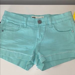 Teal blue short shorts!